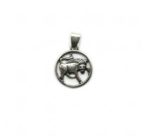 PE001385 Genuine sterling silver pendant charm solid hallmarked 925 zodiac sign Taurus
